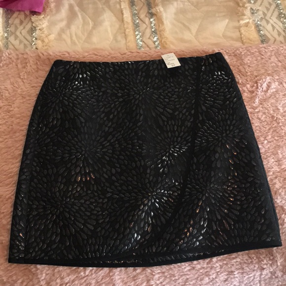 Loft faux wrap mini skirt black 8P starburst - Picture 2 of 8